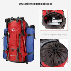 60L Waterproof Lightweight Hiking Backpack with Rain Cover,Outdoor Sport Travel Daypack