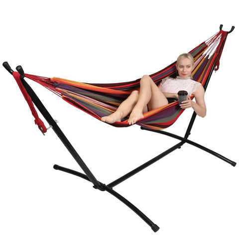 Image of Hammock Stand,Max Load 450lbs,Portable Double Hammock for para Patio