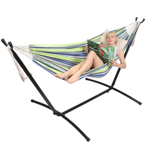 Image of Hammock Stand,Max Load 450lbs,Portable Double Hammock for para Patio