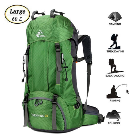 Image of 60L Waterproof Lightweight Hiking Backpack with Rain Cover,Outdoor Sport Travel Daypack