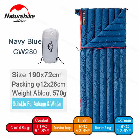 Image of Naturehike Ultralight CWM400/CW280 Goose Down Envelope Type Sleeping Bag