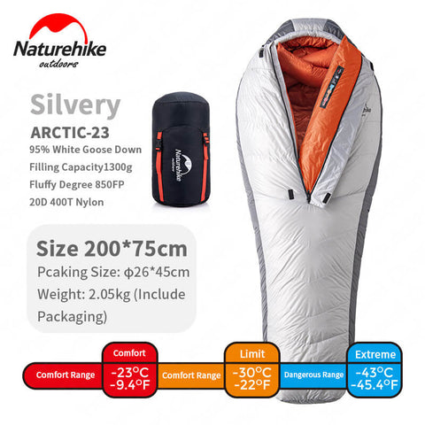 Image of Naturehike 20D Arctic Alpine Goose Down Mummy Sleeping Bag