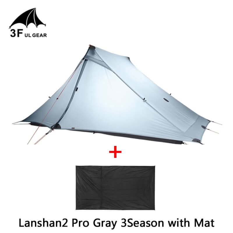 3F UL Gear Lanshan 2 pro Tent - 3season Khaki / Official plastic claw hook / No 3F UL Gear Lanshan 2 pro Tent - 3season Khaki / Official plastic claw hook / No