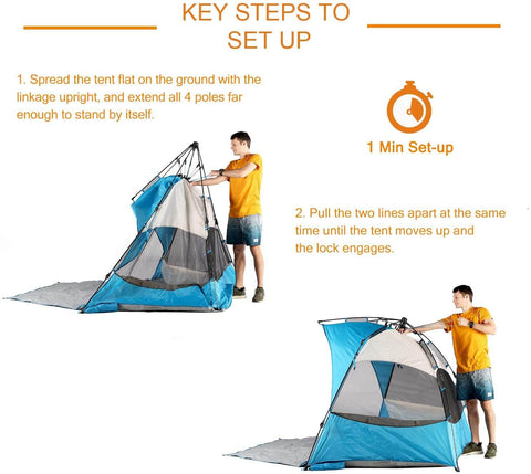 Image of Pop Up Beach Tent Sun Shelter