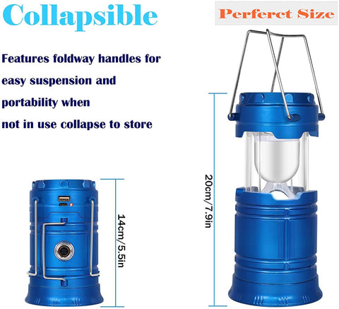 Image of Super Bright Portable LED Camping Lanterns, Solar and Rechargeable