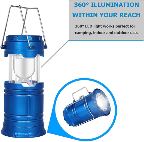 Image of Super Bright Portable LED Camping Lanterns, Solar and Rechargeable